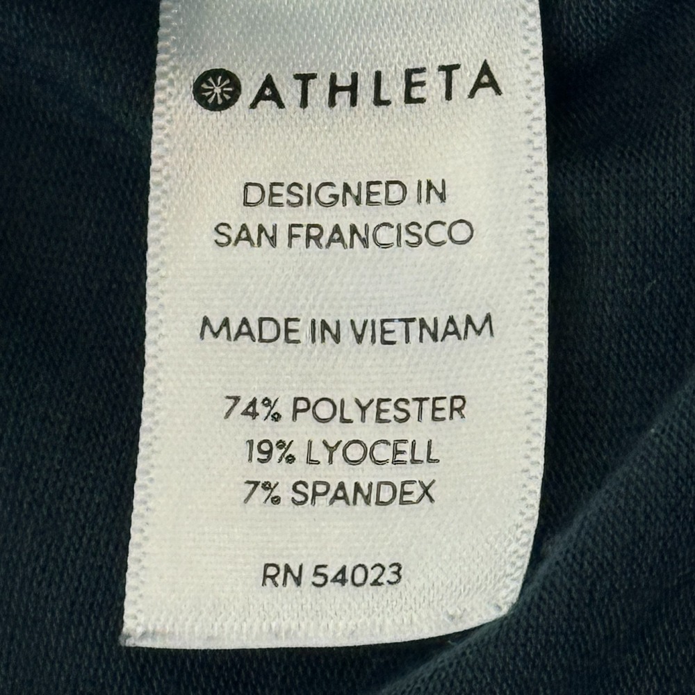 Athleta Radiance Tee Womens Medium Gray Space Dye Athletic Stretch Scoop top‎ - Picture 6 of 9